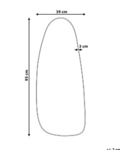 Vægspejl CERGY 39 cm 95 cm Metal Sort