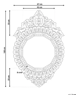 Vægspejl CRAON 67 cm 100 cm Sølv