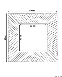 Vægspejl KANAB 60 cm 60 cm Teaktræ Brun